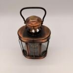 Vintage Brass Lantern Oil Lamp Glass Rustic Farmhouse Hong Kong - Image 3