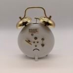 Vintage Westclox Twin Bell Alarm Clock Gold White Mechanical - Image 3