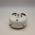 Vintage Westclox Twin Bell Alarm Clock Gold White Mechanical - Image 5
