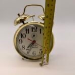 Vintage Westclox Twin Bell Alarm Clock Gold White Mechanical - Image 6