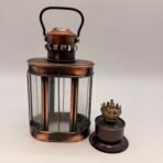 Vintage Brass Lantern Oil Lamp Glass Rustic Farmhouse Hong Kong - Image 5