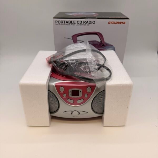 Sylvania SRCD243M-PINK Portable CD Radio AM/FM AUX Pink New In Box