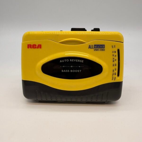Vintage RCA RP1510A All Weather Sports Stereo Cassette Player AM/FM Yellow Retro