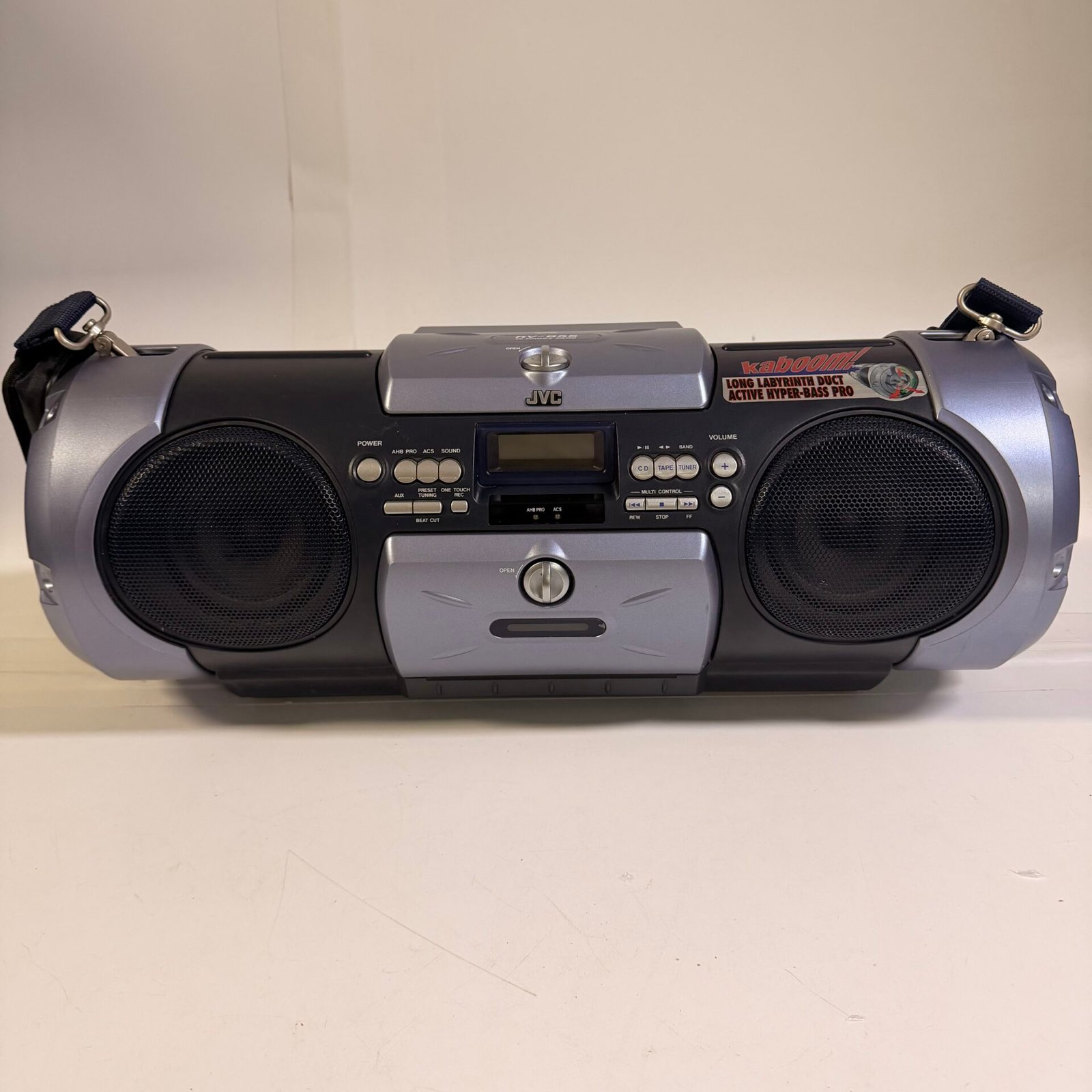 IMG_0357 JVC Kaboom RV-B55BU Portable CD Boombox Radio AUX Cassette Not Working - Image 1