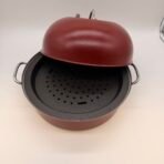 Indoor Stovetop Smoker Roaster Pan Dome Lid Smoking Rack Red Kitchen Cooker - Image 7