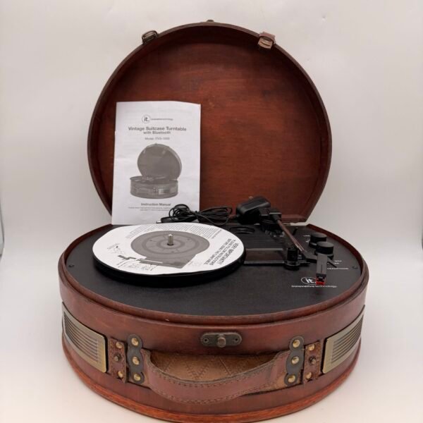 Innovative Tech Suitcase Turntable Bluetooth Record Player New Open Box