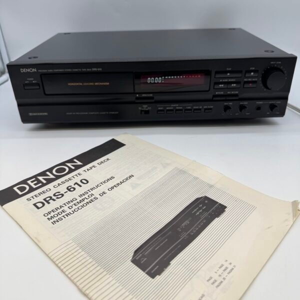 Vintage 1990s Denon DRS-610 Cassette Deck HX Pro Dolby Tested Manual, Japan