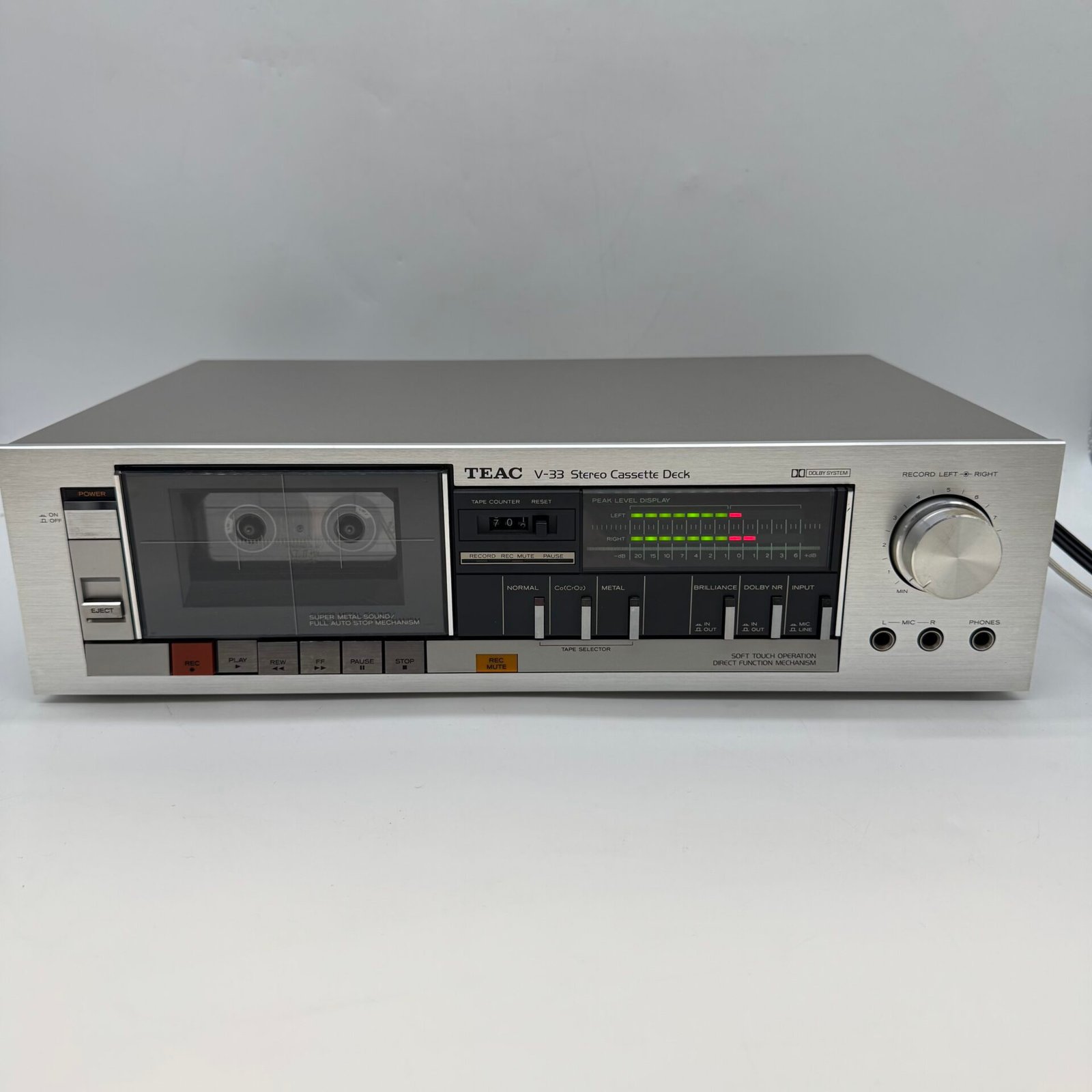 IMG_2709 TEAC V-33 Stereo Cassette Deck Made in Japan Tested Working - Image 1