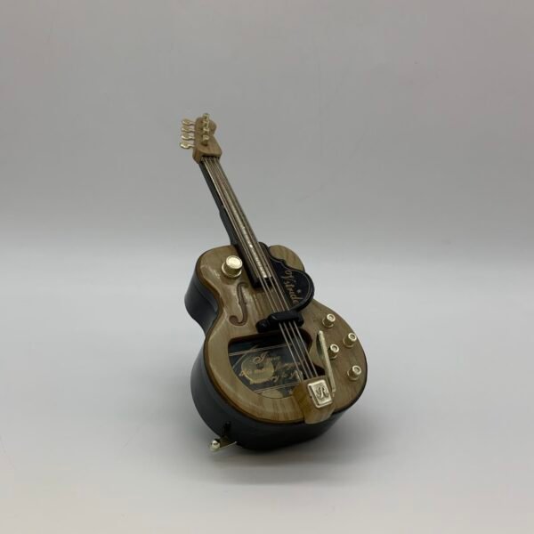 Mini Guitar Music Box Hand Crank Melody Instrument Decorative Collectible