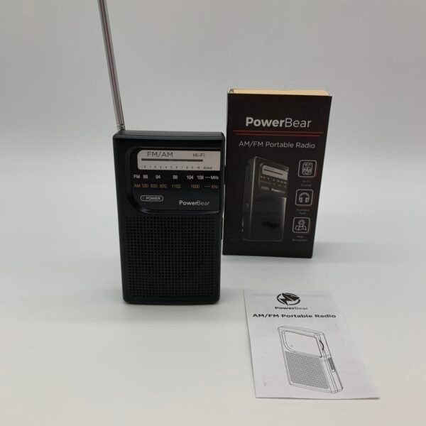 PowerBear AM/FM Portable Radio – Compact & Working