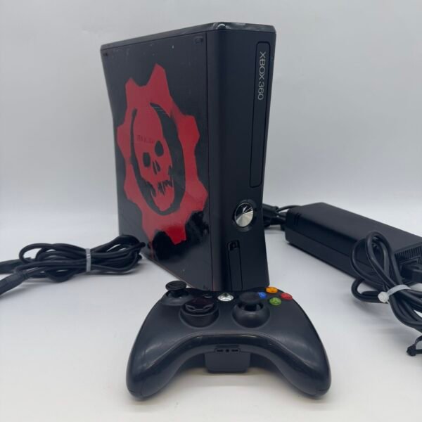 Xbox 360 S Console Model 1439 Custom Gears of War Design Controller Bundle