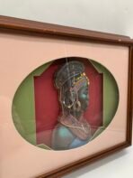 Framed African Portrait Wall Art Vintage Style Cultural Decor 45x38cm - Image 3