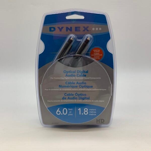 Dynex Optical Digital Audio Cable 6ft 1.8m Toslink HD Audio Cable DX-AV201 New