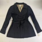 Vertigo Paris Black Trench Coat Jacket XL Belted Double Breasted New With Tags - Image 6