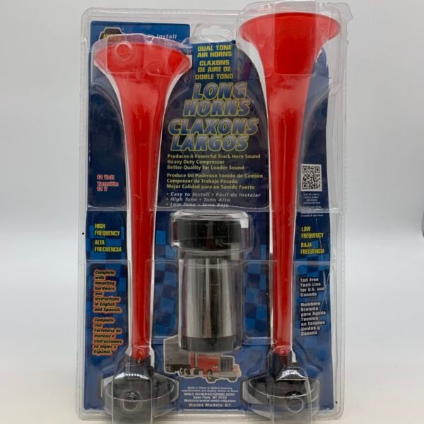 Wolo 417 Dual Tone Air Horn Kit 12V Long Horns Truck Sound New Sealed