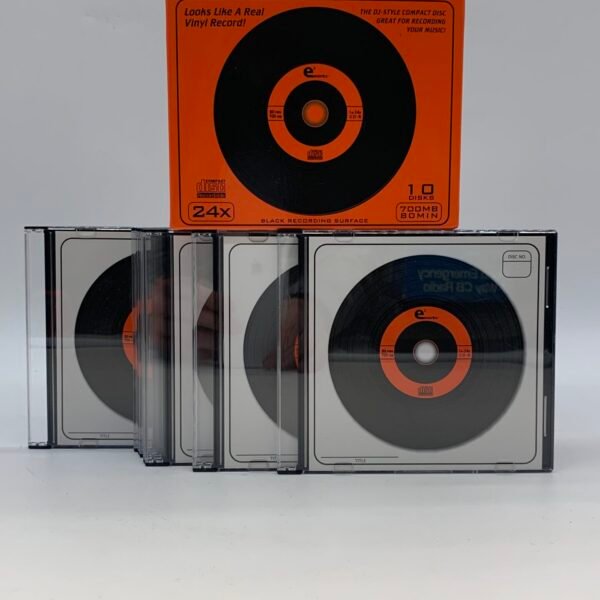 e3Works Vinyl Style CD-R 10 Pack 700MB 80min 24x Blank Discs w/ Cases