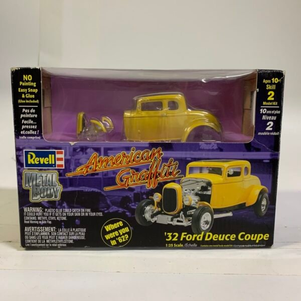 Vintage Revell American Graffiti 32 Ford Deuce Coupe Model Kit Metal Body