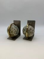 Vintage Globe Bookends Set Nautical World Map Office Decor Antique Style