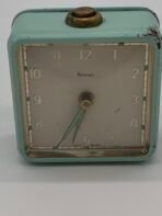 Vintage West Germany Alarm Clock Mid Century Turquoise Renown Desk Clock Retro Decor - Image 5