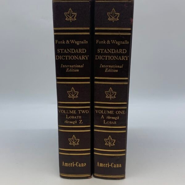 Vintage Dictionary Set 1950s Funk & Wagnalls Ameri-Cana Maple Leaf Books Mid Century Decor