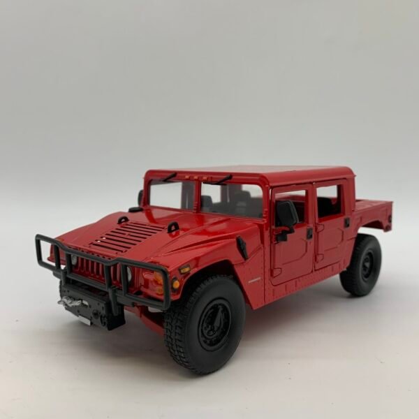 1:20 Hummer H1 Diecast Model Truck Red 4-Door Pickup Military Style Detailed