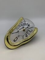 Salvador Dali Melting Clock Style Desk Shelf Clock Gold Vintage Look Quartz