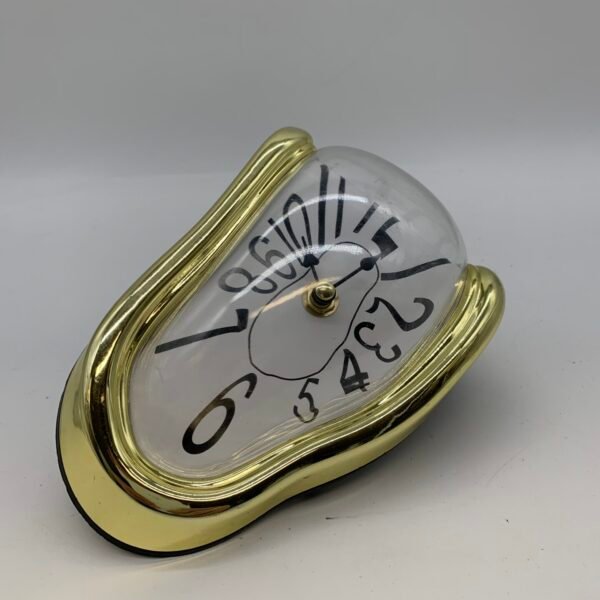 Salvador Dali Melting Clock Style Desk Shelf Clock Gold Vintage Look Quartz