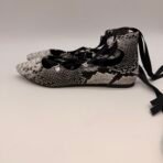 Atmosphere Snake Print Lace Up Ballet Flats Womens Size 7 EU 38 New - Image 3
