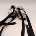 Atmosphere Silver Ballet Flats Lace Up Size 7 EU 38 - Image 2