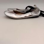 Atmosphere Silver Ballet Flats Lace Up Size 7 EU 38 - Image 3