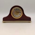 Vintage Ergo Westminster Mantel Clock Wood Brass Roman Numeral