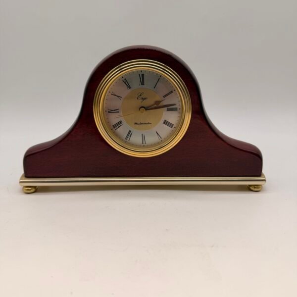 Vintage Ergo Westminster Mantel Clock Wood Brass Roman Numeral
