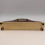 Vintage Ergo Westminster Mantel Clock Wood Brass Roman Numeral - Image 4