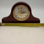 Vintage Ergo Westminster Mantel Clock Wood Brass Roman Numeral - Image 5