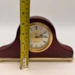 Vintage Ergo Westminster Mantel Clock Wood Brass Roman Numeral - Image 6
