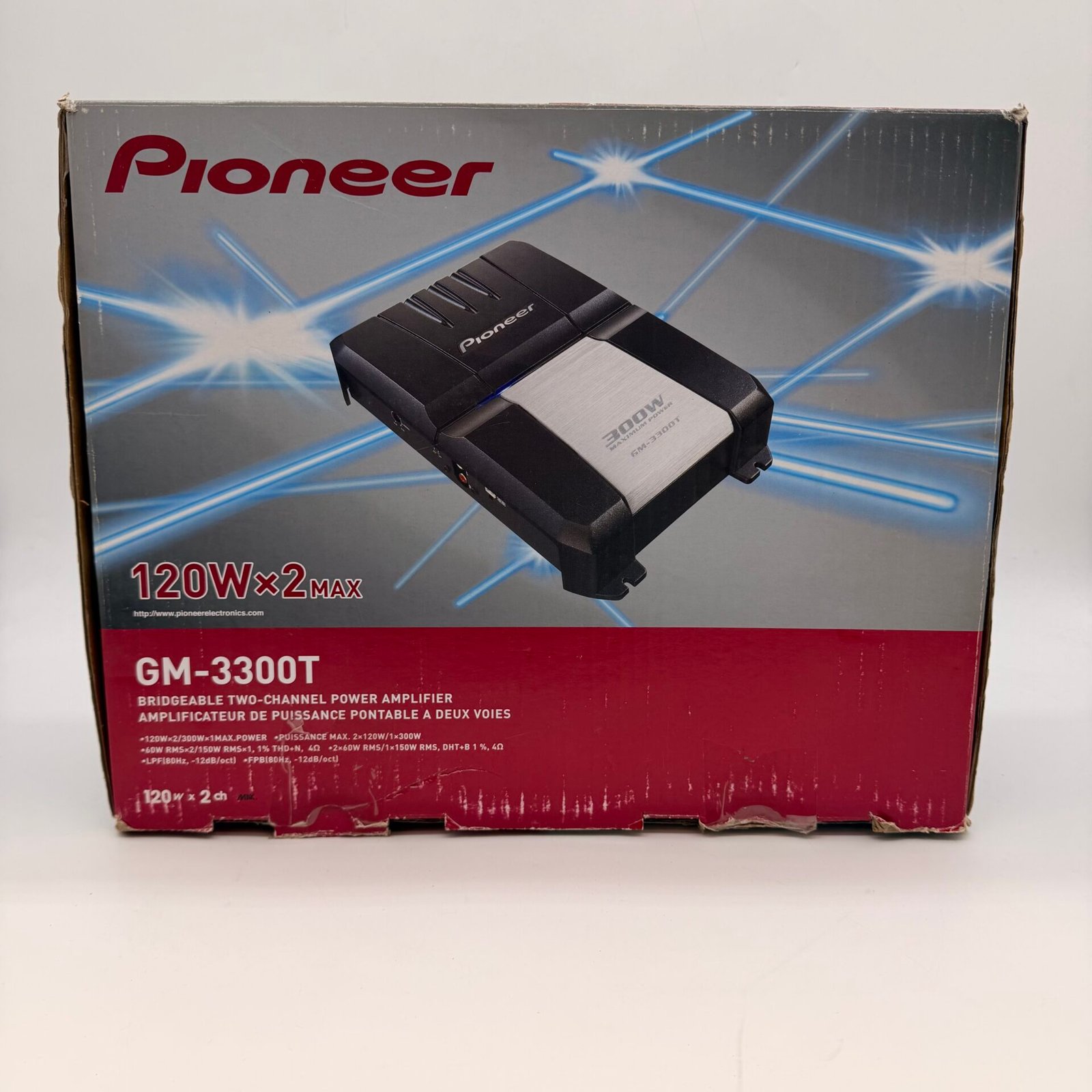 IMG_9807 Pioneer GM-3300T 300W Car Amplifier 2 Channel 120W x2 New - Image 1