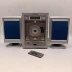 Fisher SLIM-1400BL Vertical CD Stereo AM FM Speakers Remote