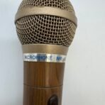 Vintage Hanstar DM-839 Dynamic Microphone 500 Ohm Wood Grain Wired Mic - Image 3