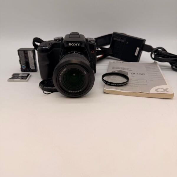 Sony Alpha DSLR A100 Camera 18-70mm Lens Kit Battery Charger Bundle