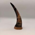 Etched Eagle In Flight Horn Sculpture 11” Handmade Horn Decor