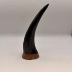 Etched Eagle In Flight Horn Sculpture 11” Handmade Horn Decor - Image 5