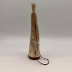 Handcrafted Powder Horn w/ Leather Strap Rustic Horn Decor Display Piece - Image 2