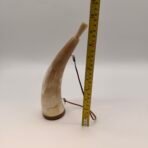 Handcrafted Powder Horn w/ Leather Strap Rustic Horn Decor Display Piece - Image 6