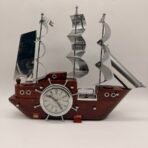 Vintage Sessions-United Sailboat Clock Lamp Nautical Wood Decor USA