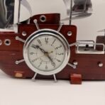 Vintage Sessions-United Sailboat Clock Lamp Nautical Wood Decor USA - Image 4