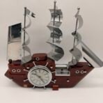 Vintage Sessions-United Sailboat Clock Lamp Nautical Wood Decor USA - Image 2