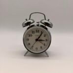Vintage COSMO Twin Bell Alarm Clock Silver Metal Wind Up Retro Desk Works