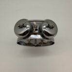 Vintage COSMO Twin Bell Alarm Clock Silver Metal Wind Up Retro Desk Works - Image 4