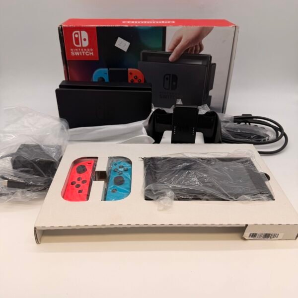 Nintendo Switch Console Neon Red Blue Complete Bundle Boxed Like New