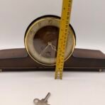 Vintage Forestville German Mantel Clock Wind Up Wooden Chime Clock Key - Image 7